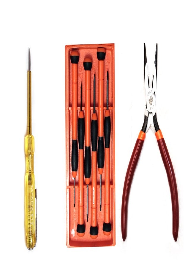 Taparia TK007 1403, PSFP6, 813 Precision Screwdriver Set - Flat & Star, Mini Nose Plier, Line Tester Set - Image 1
